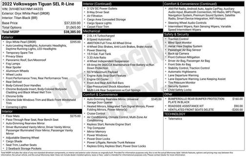 2022 Volkswagen Tiguan 2.0T SEL R-Line 4MOTION