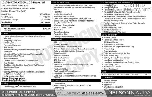 2025 Mazda CX-50 2.5 S Preferred Package
