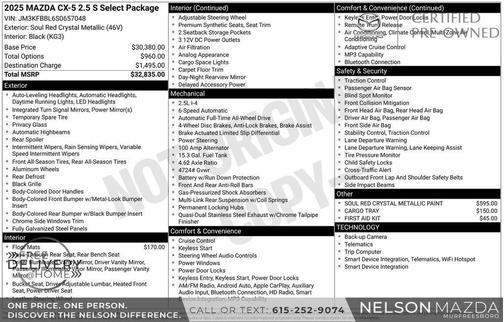 2025 Mazda CX-5 2.5 S Select Package