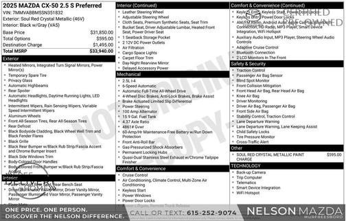 2025 Mazda CX-50 2.5 S Preferred Package