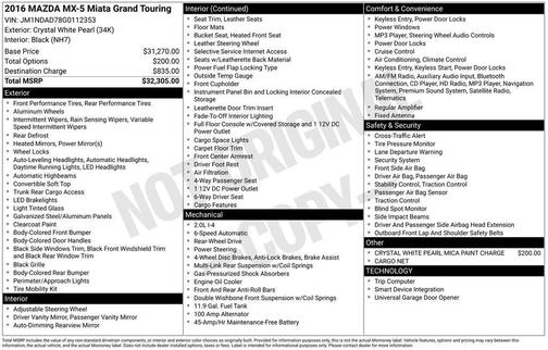 2016 Mazda MX-5 Miata Grand Touring