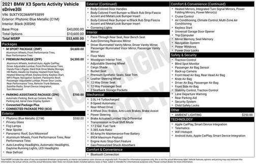 2021 BMW X3 sDrive30i