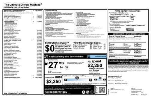 White 2025 BMW 740 i xDrive