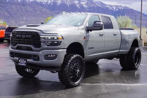 Ceramic Gray Clearcoat 2026 RAM 3500 Laramie Mega Cab 4x4 6'4' Box