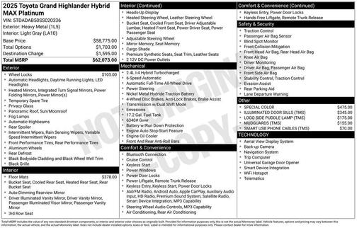 Heavy Metal 2025 Toyota Grand Highlander Hybrid Limited MAX