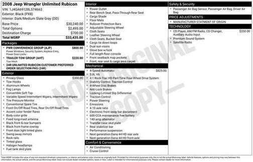Black Clearcoat 2008 Jeep Wrangler Unlimited Rubicon