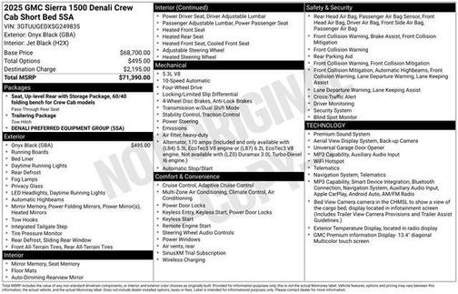 Onyx Black 2025 GMC Sierra 1500 Denali