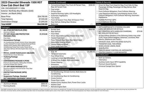 Northsky Blue Metallic 2023 Chevrolet Silverado 1500 RST