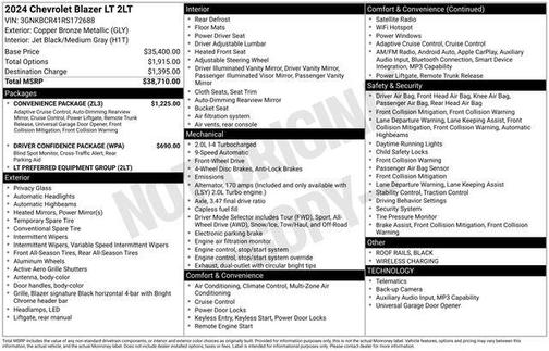 Copper Bronze Metallic 2024 Chevrolet Blazer 2LT