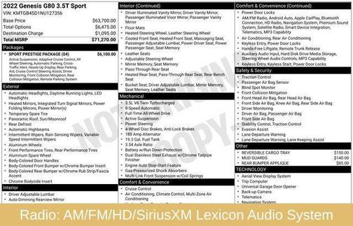 Makalu Gray 2022 Genesis G80 3.5T Sport AWD