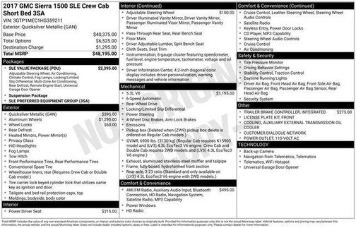 Quicksilver Metallic 2017 GMC Sierra 1500 SLE