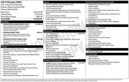 Black Clearcoat 2015 Chrysler 200 C