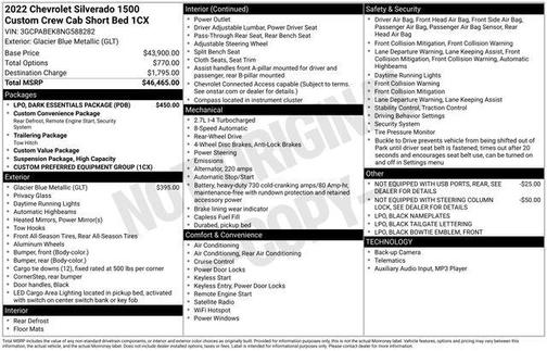 2022 Chevrolet Silverado 1500 Custom