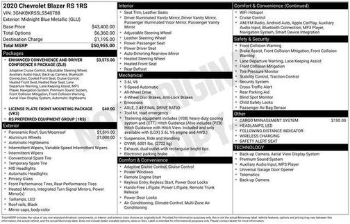 2020 Chevrolet Blazer RS