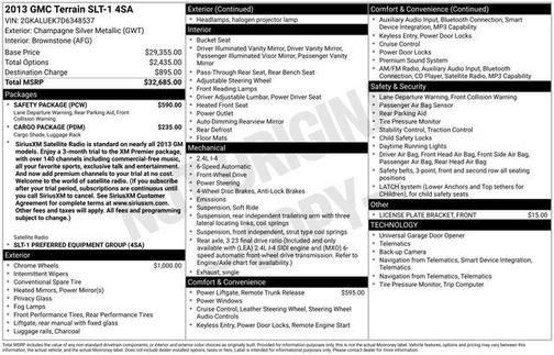 Champagne Silver Metallic 2013 GMC Terrain SLT-1