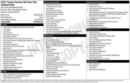 2021 Toyota Tacoma SR