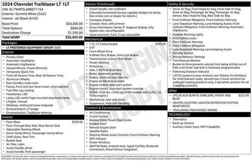 Summit White 2024 Chevrolet Trailblazer LT
