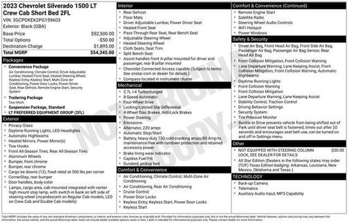 Black 2023 Chevrolet Silverado 1500 LT