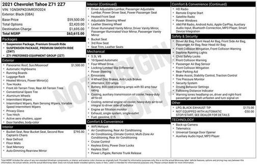 2021 Chevrolet Tahoe 4WD Z71