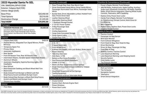 2023 Hyundai SANTA FE SEL 2.4
