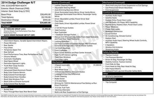 Black Clearcoat 2014 Dodge Challenger R/T