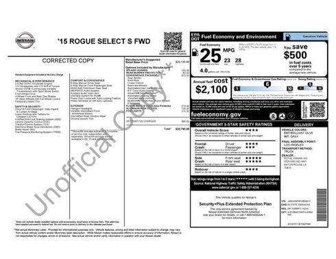 Brilliant Silver 2015 Nissan Rogue Select S
