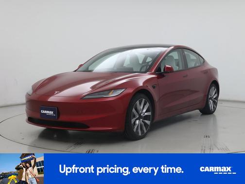 Red 2025 Tesla Model 3 Long Range