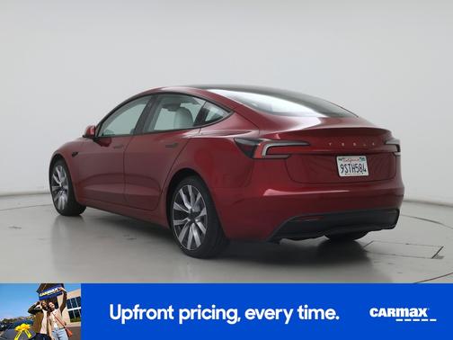 Red 2025 Tesla Model 3 Long Range