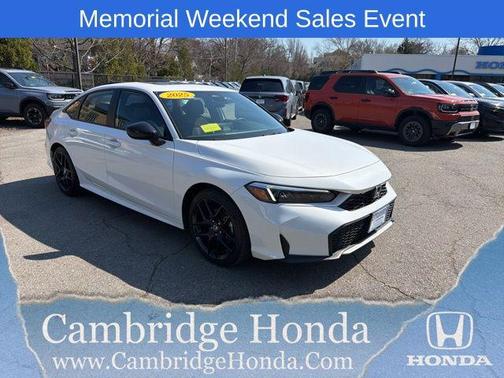 Platinum White Pearl 2025 Honda Civic Hybrid Sport