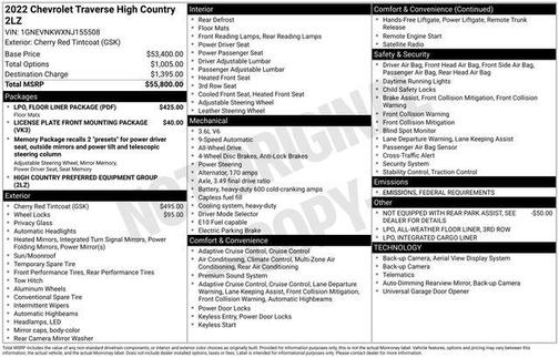 2022 Chevrolet Traverse High Country