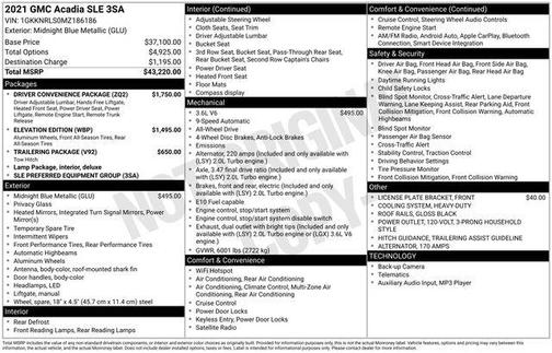 2021 GMC Acadia AWD SLE