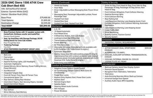 2026 GMC Sierra 1500 AT4X