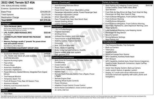 Quicksilver Metallic 2022 GMC Terrain SLT