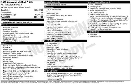 2022 Chevrolet Malibu 1LS