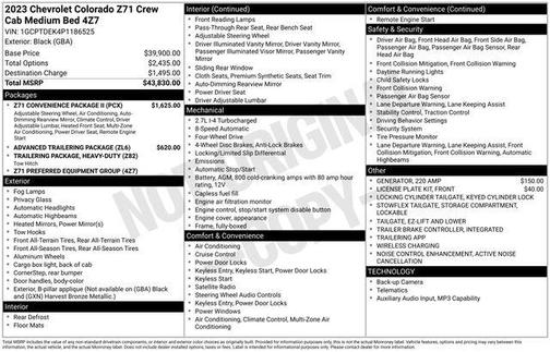 Black 2023 Chevrolet Colorado Z71