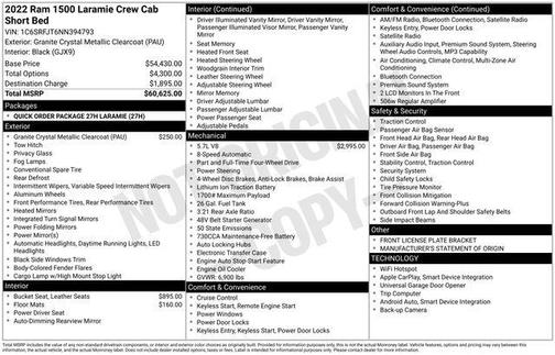 Granite Crystal Metallic Clearcoat 2022 RAM 1500 Laramie