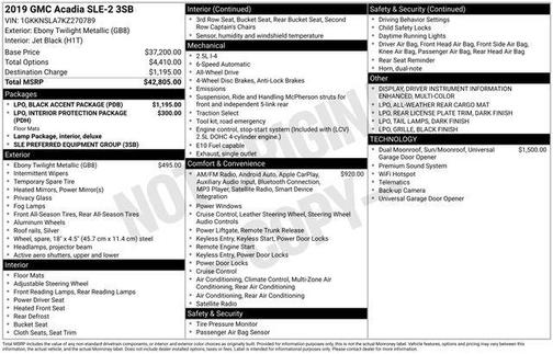 2019 GMC Acadia SLE-2