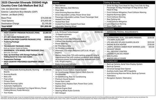 2025 Chevrolet Silverado 3500 High Country