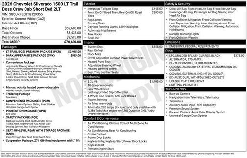 2026 Chevrolet Silverado 1500 LT Trail Boss