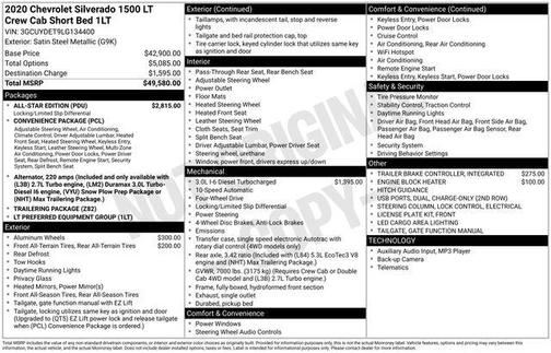 Satin Steel Metallic 2020 Chevrolet Silverado 1500 LT