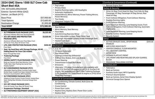Summit White 2024 GMC Sierra 1500 SLT
