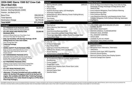 Sterling Metallic 2026 GMC Sierra 1500 SLT