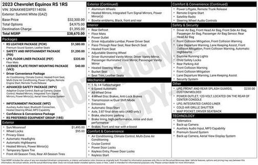 Summit White 2023 Chevrolet Equinox AWD RS