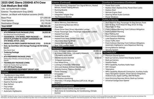 Thunderstorm Gray 2025 GMC Sierra 2500 AT4