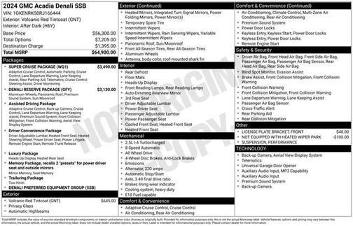 Volcanic Red Tintcoat 2024 GMC Acadia Denali