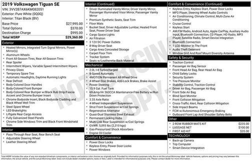 2019 Volkswagen Tiguan 2.0T SE 4MOTION