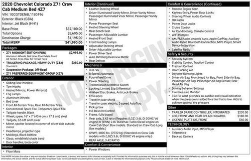 2020 Chevrolet Colorado Z71