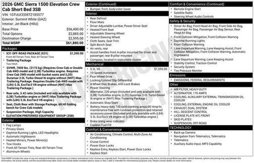 2026 GMC Sierra 1500 Elevation