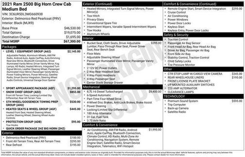 2021 RAM 2500 Big Horn Crew Cab 4x4 6'4' Box