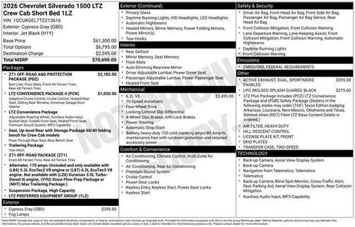 2026 Chevrolet Silverado 1500 LTZ